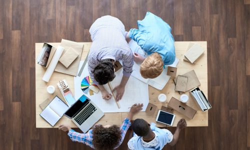 design team working at desk